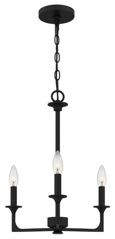 Prescott 3-Light Chandelier, Matte Black