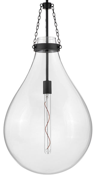 Hinkley Eloise 31.25" Large Pendant Light, Black + Clear Glass