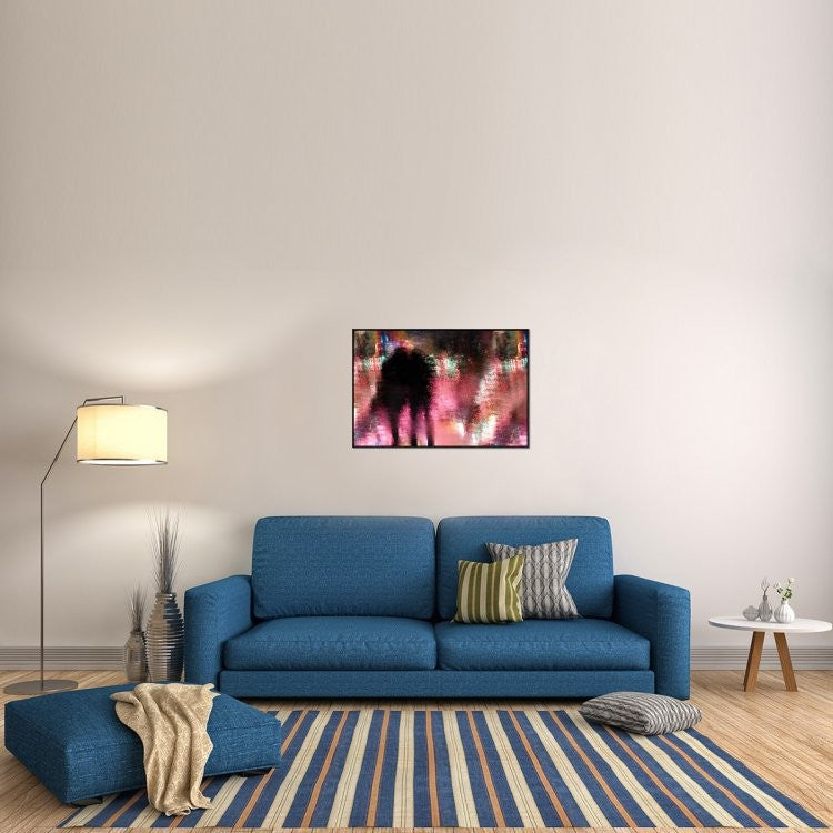 "Rain Above The Funfair" Framed Canvas Giclee by Stefan Eisele, 37x25"