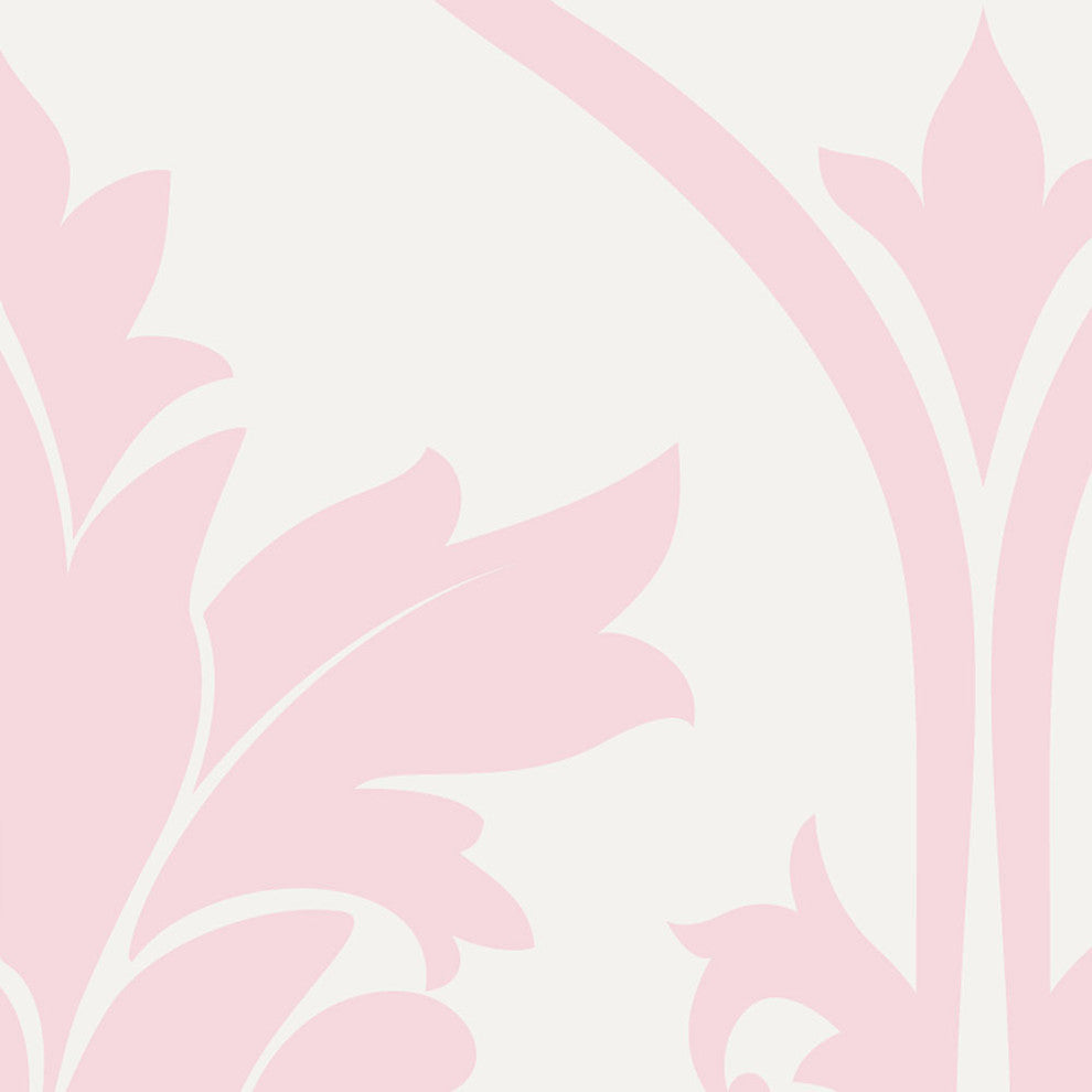 Damask Wallpaper, Peel and Stick, Pink, 24"w X 60"h
