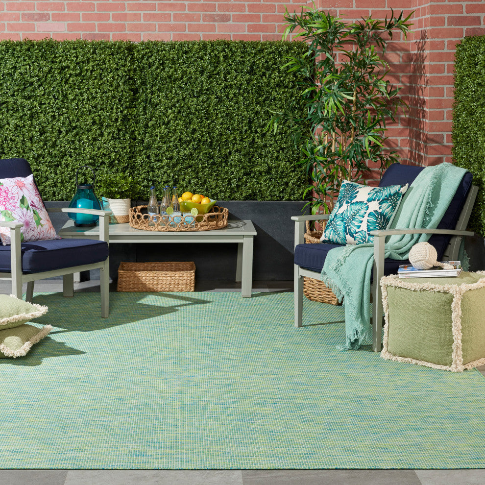Nourison Positano Contemporary Area Rug, Blue/Green, 10'x14'