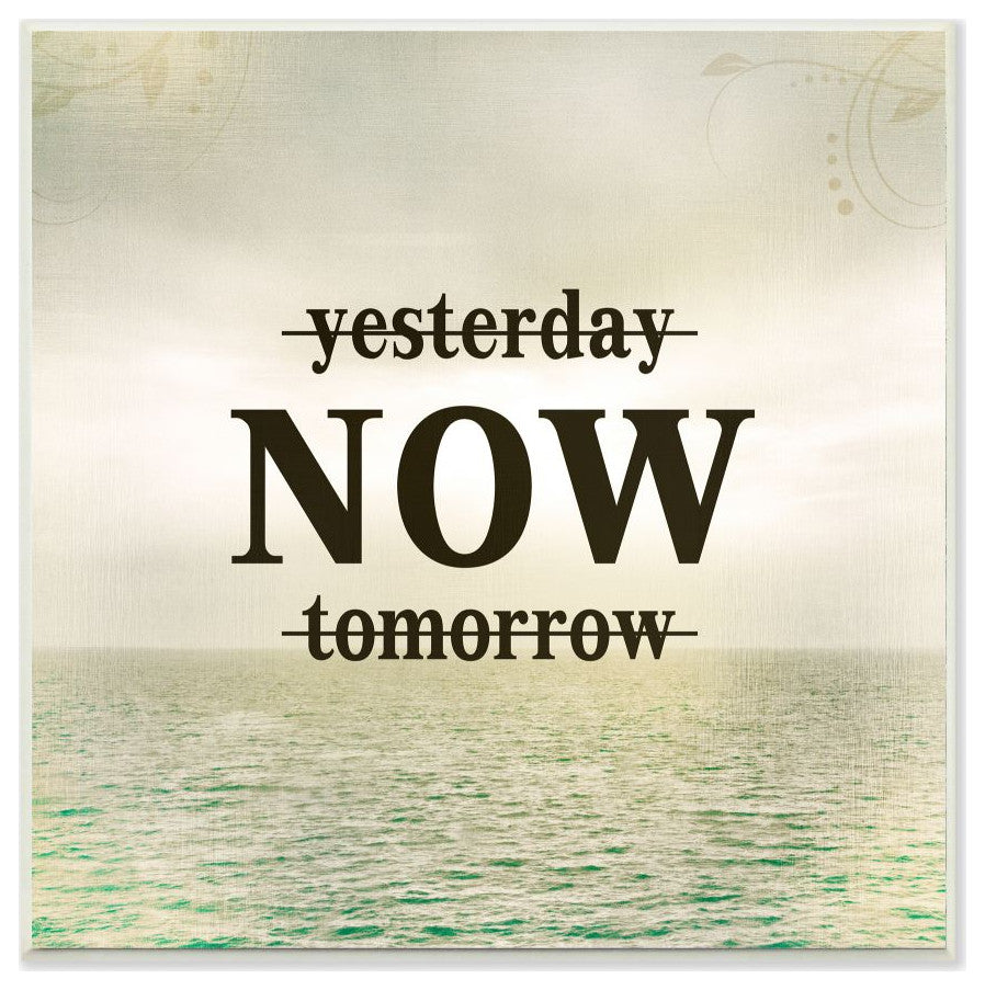 Now Inspirational Word Ocean Beach Design, 12"x12"