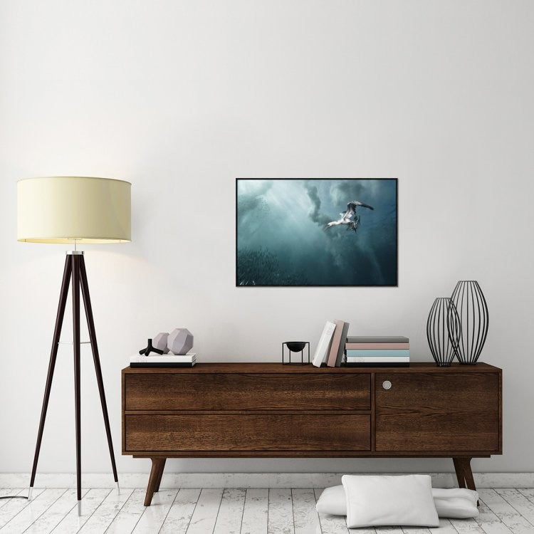 "Plunge Diver" Framed Canvas Giclee by Alexander Safonov, 37x25"