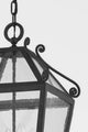 Santa Barbara County 4 Light Exterior Lantern French Iron Frame, Seeded Glass