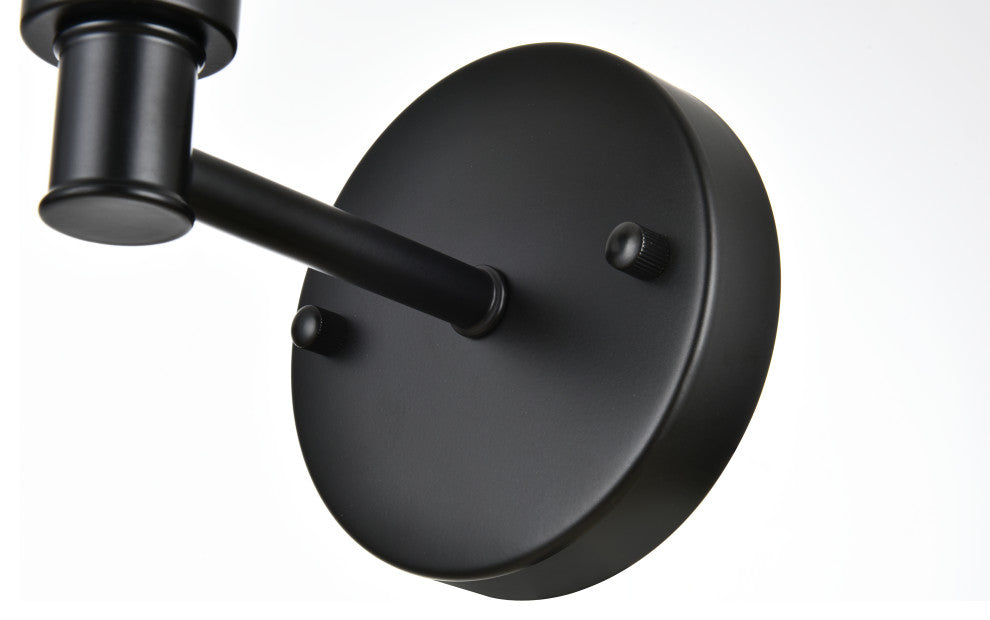 1 Light Black And Frosted White Bath Sconce