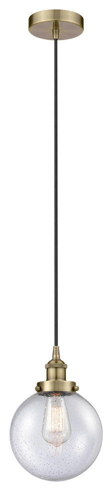 Innovations 616-1PH-AB-G204-8-LED 1-Light Mini Pendant, Antique Brass
