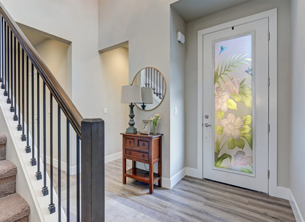 Interior Prehung Door or Interior Slab Door - Hibiscus Anthurium - Primed -...