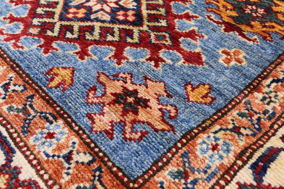 2' 10" X 4' 4" Handmade Super Kazak Wool Rug - Q12980