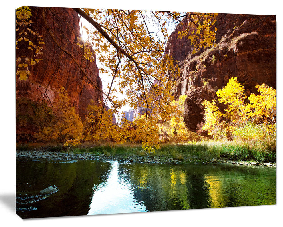 Blue Lake in Yosemite Mountains, Landscape Canvas Art Print, 40"x30"