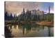 "Castle Mountain And Boreal Forest Reflected In Lake, Alberta, Canada" Artwork