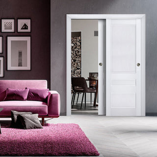 Sliding Bypass Doors 64 x 84, Veregio 7411 White