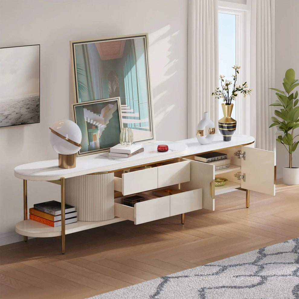 Isar | Vintage Mid-Century White TV Stand