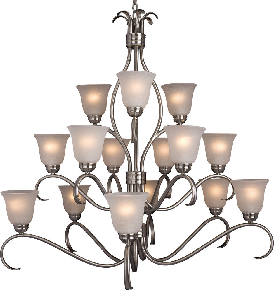 Basix 15-Light Chandelier, Satin Nickel, Ice