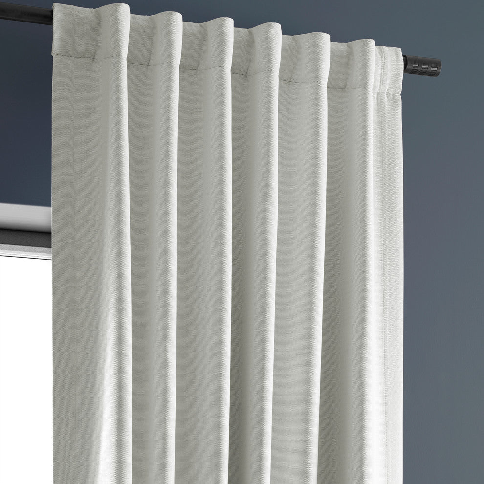 Chalk Off White Textured Bellino Room Darkening Curtain Single Panel, 50"x120"