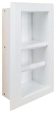 Bayshore Recessed Solid Wood Double Toilet Paper Holder 7 X 14.5, White Enamel