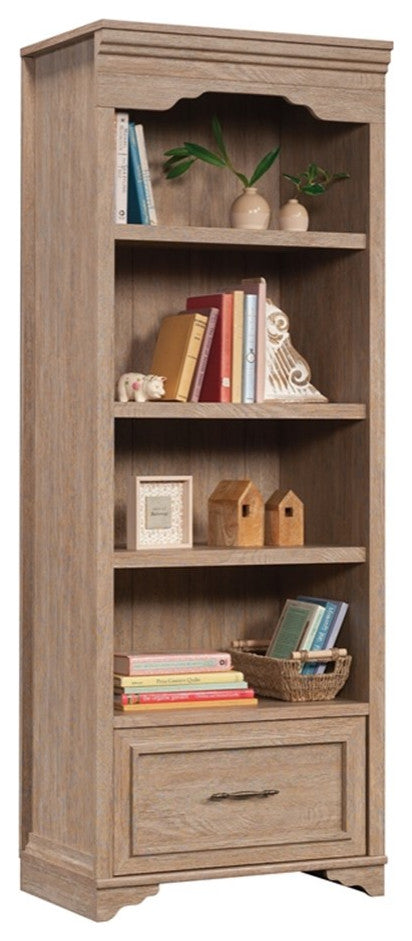 Sauder Rollingwood Engineered Wood 4 Shelf Bookcase in Brushed Oak