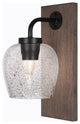 Oxbridge Wall Sconce, Matte Black & Painted Distressed Metal, 6" Smoke Bubble