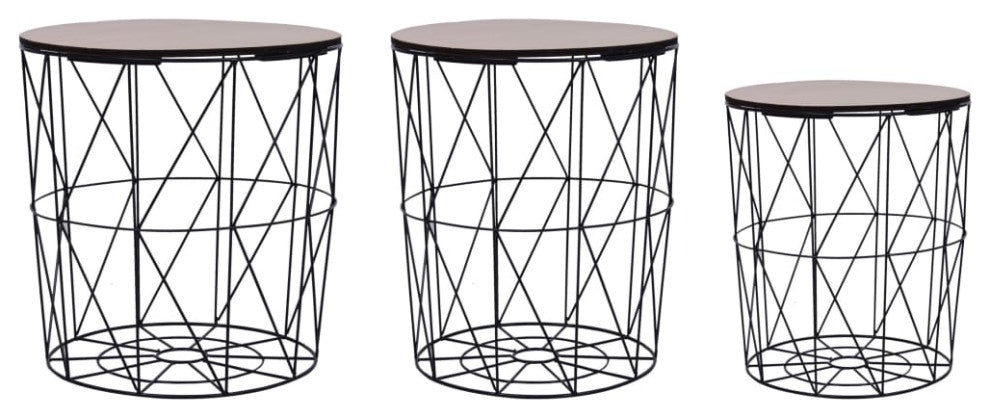 vidaXL Coffee Table 3 pcs Black