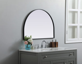 Metal Frame Arch Mirror 33X24 Inch, Black