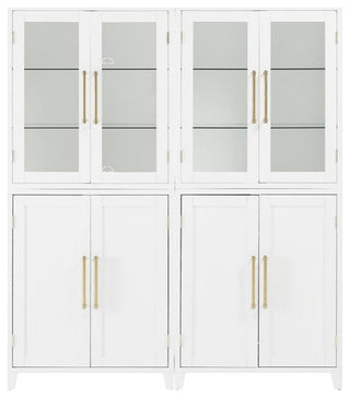 Crosley Furniture Roarke 2-Piece Glass Door Wood Pantry Storage Cabinet in White