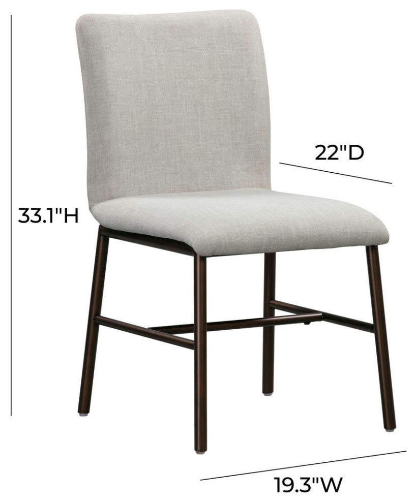 TOV Furniture Bushwick Taupe Upholstered Dining Chair (Set of 2)