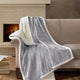 Madison Park Elma Oversized Textured Plush Throw 60x70", Tan