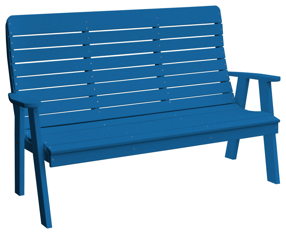 Poly Winston Garden Bench, Blue, 4 Foot