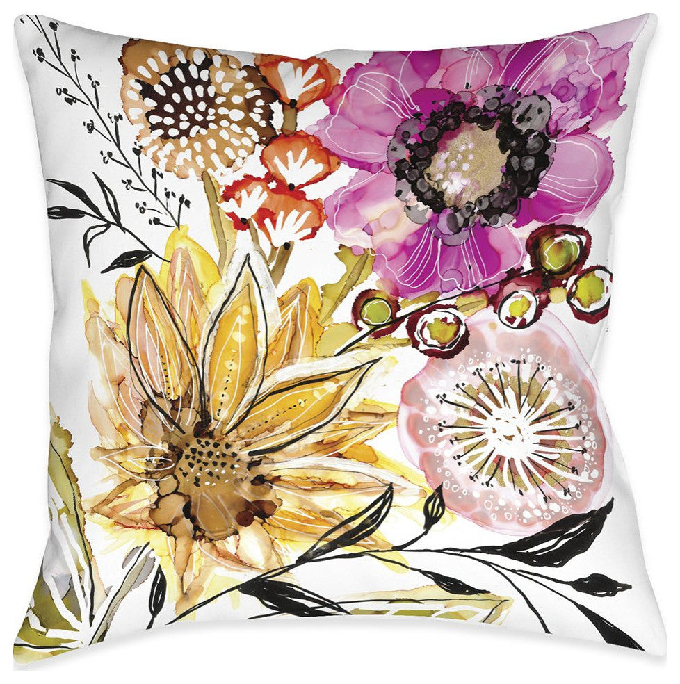 Laural Home Sunray Bouquet 18" X 18" Indoor Decorative Pillow