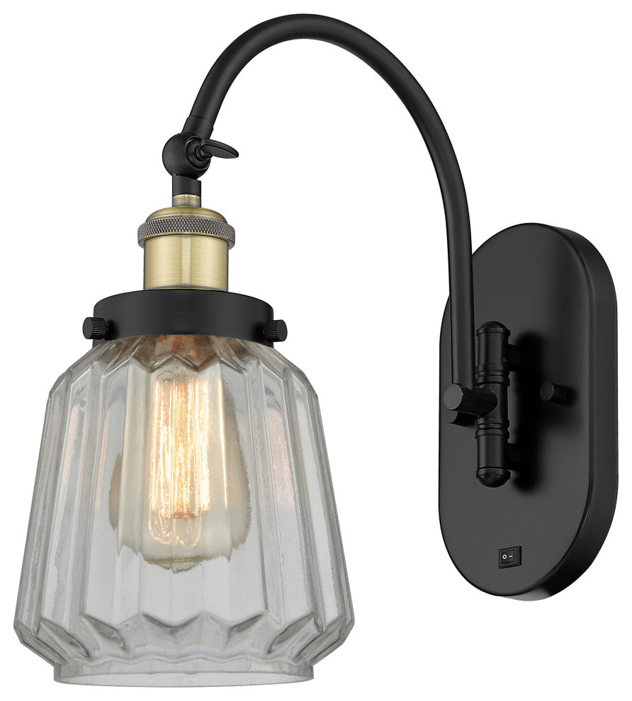 Innovations 918-1W-BAB-G142-LED 1 Light 7" Sconce, Black Antique Brass