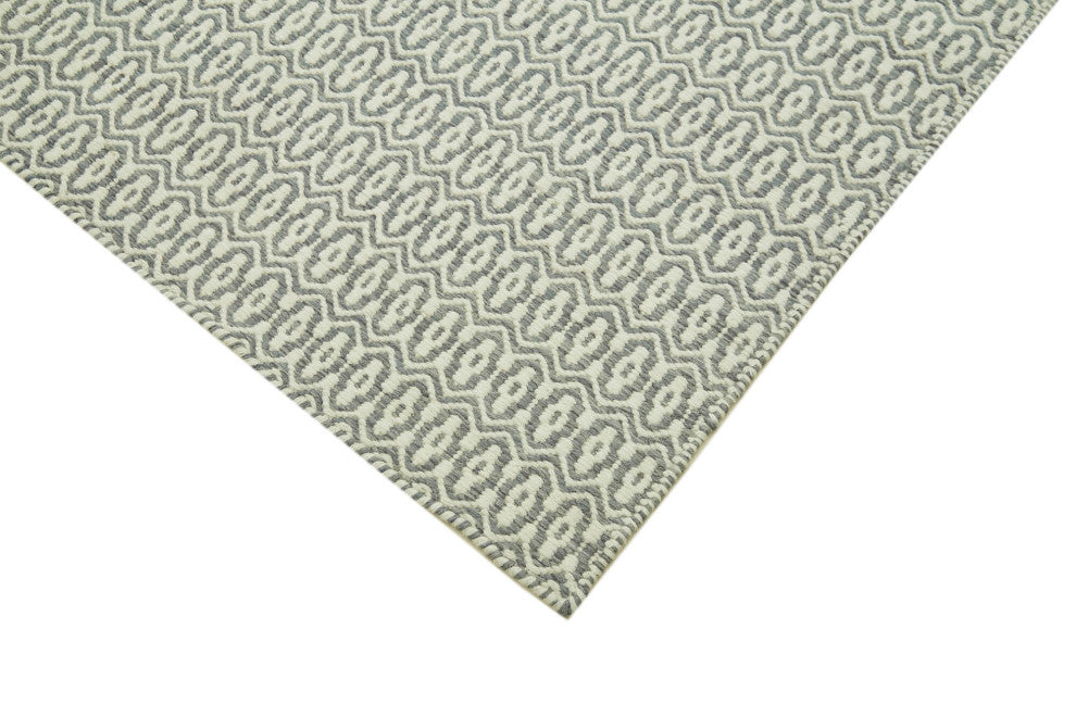 Rug N Carpet - Handmade Modern Design 9' 0'' x 12' 0'' Wool Flatweave Kilim Rug