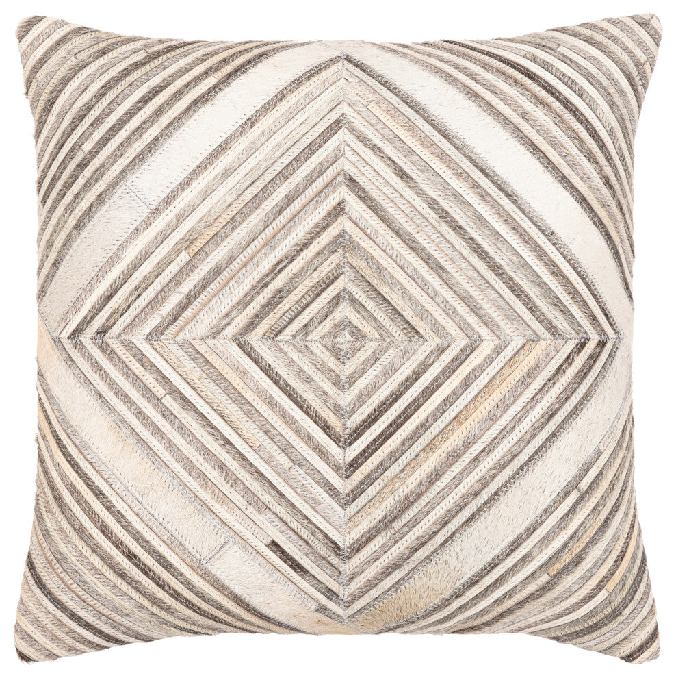 Surya Zander Pillow Shell With Polyester Insert 20"H X 20"W Medium Gray