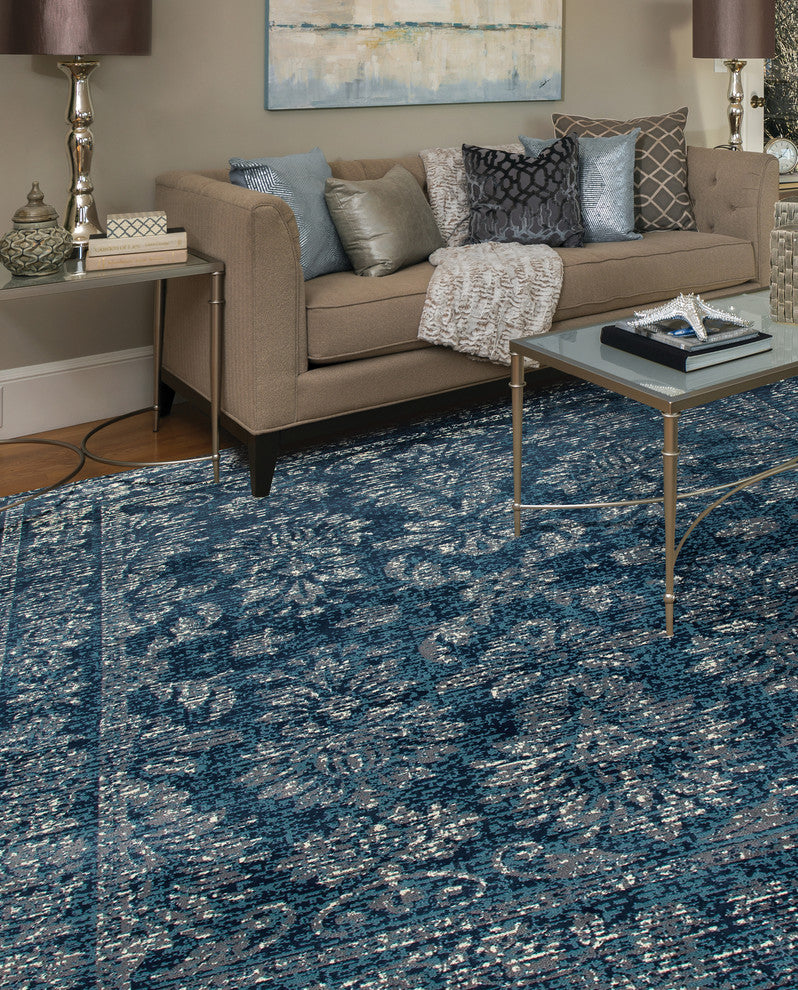 Karelia Homeland Steel Blue 7'10" Round Area Rug