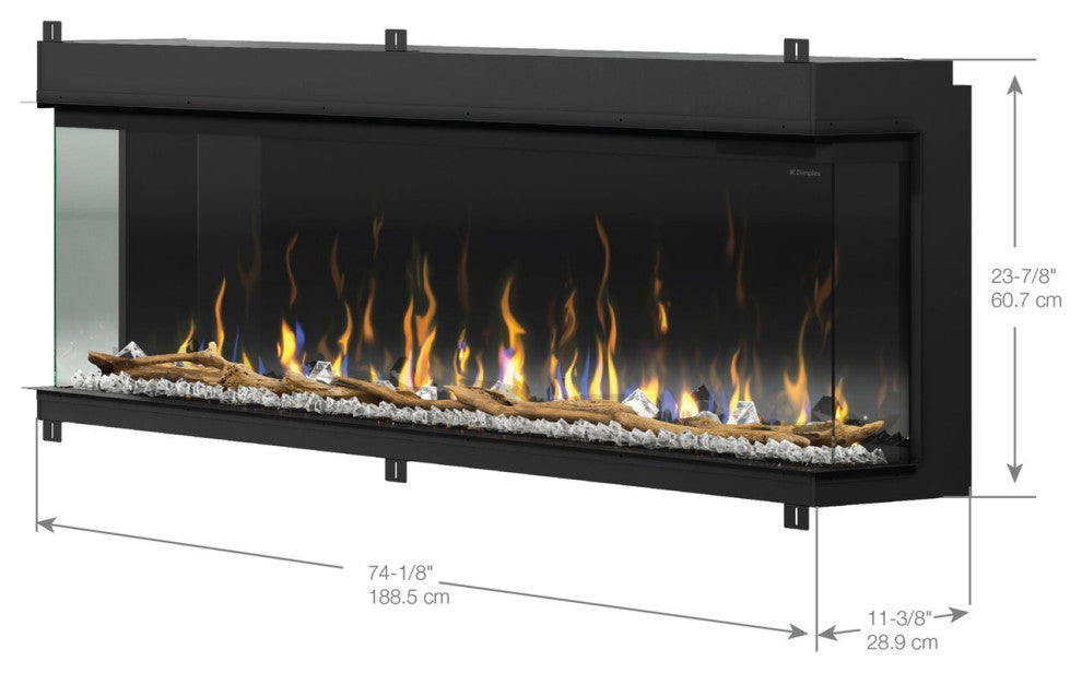 Dimplex Ignite Bold 50" Linear Built-in Electric Fireplace, 74"