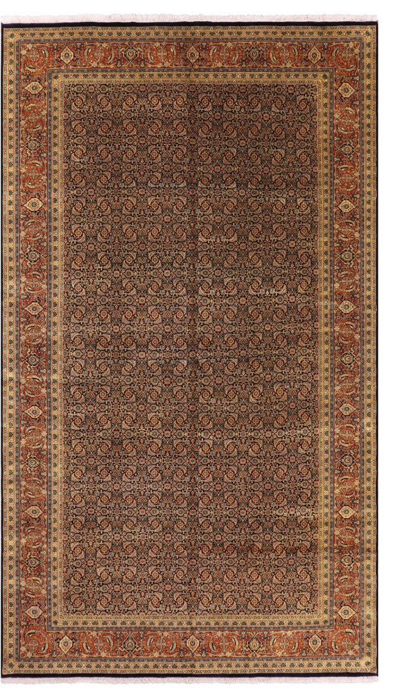 9' 1" X 16' 2" Persian Hill Herati Hand Knotted Wool Rug Q10552