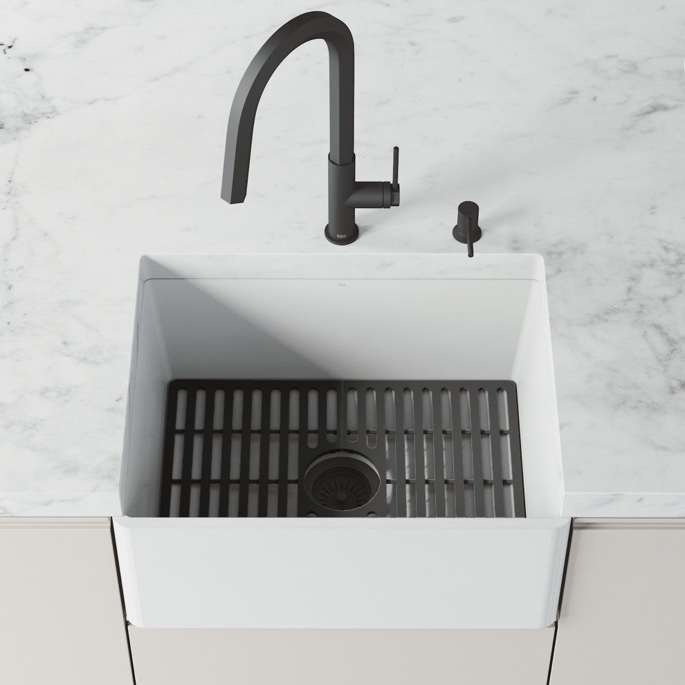 VIGO Silicone Protective Bottom Grid for Single Bowl Kitchen Sink, Matte Black, 21" L X 15" W