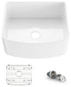 Pure 24" Curved Apron Front Farmhouse Kitchen Fireclay Sink