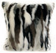 Plutus Black, White Zebra Animal Faux Fur Luxury Throw Pillow, 20"x36"