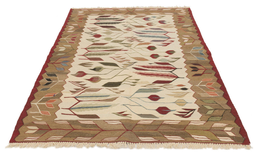 New Handwoven Turkish Kilim Rug 3' 11" x 5' 9", 47 in. x 69 in.