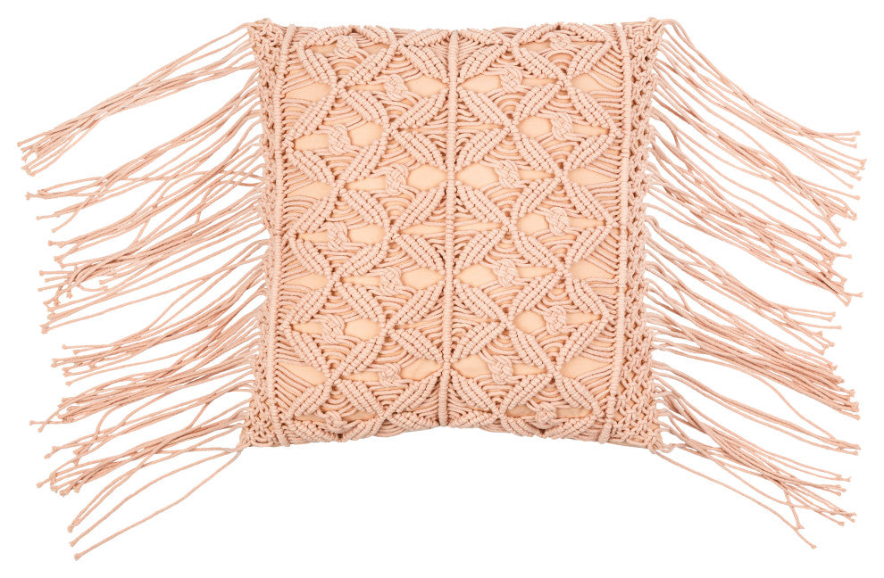 Surya Punta Dusty Pink Pillow Shell With Polyester Insert 18"H X 18"W