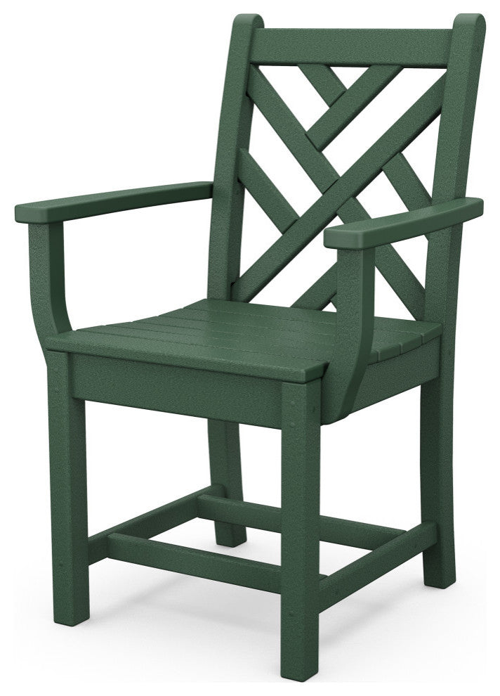 Polywood Chippendale Dining Arm Chair, Green