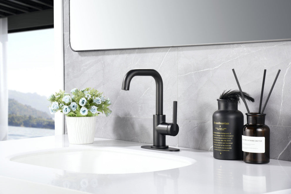 Ultra Faucets UF3070X Single Handle Bathroom Faucet, Matte Black