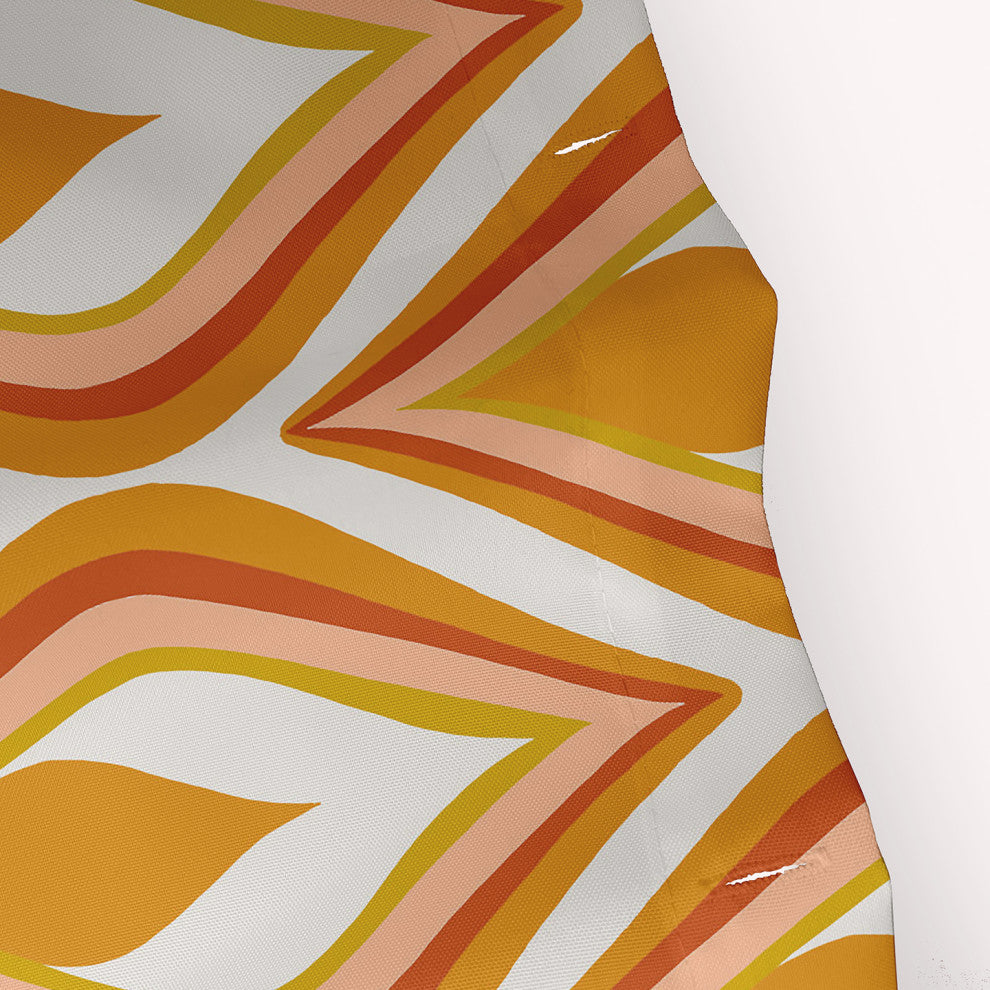 70"Wx73"L Feathers Shower Curtain, Golden Mustard