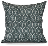 Tufted, Geometric Print Pillow, Green, 18" x 18"