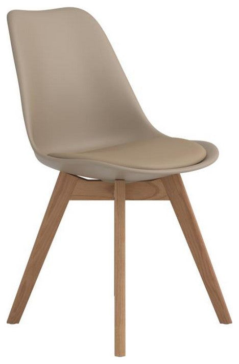 Breckenridge Upholstered Side Chairs, Natural Oak Finish Legs, Set of 2, Tan