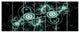 Blue on Black 3D Surreal Design, Abstract Canvas Art Print, 83"x32", 7 Panels