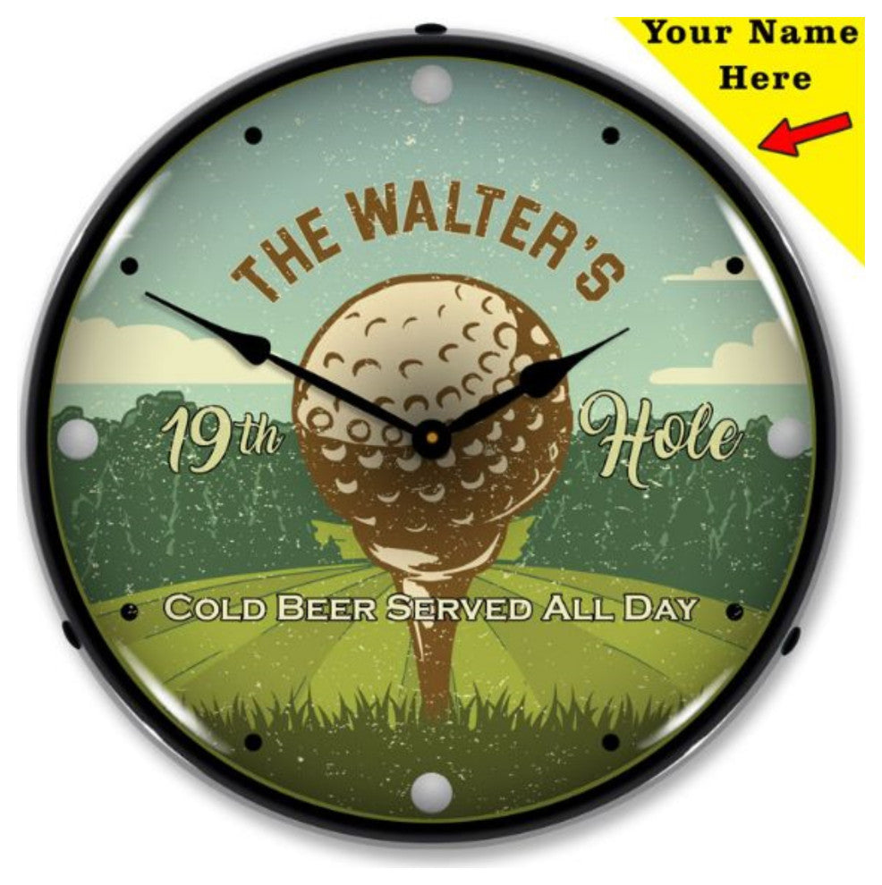 AG20111158 Add Your name 19th Hole Clock