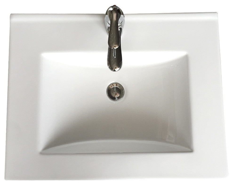 White Porcelain Drop In Sink with Chrome Faucet and Sink Drain Pack of 2