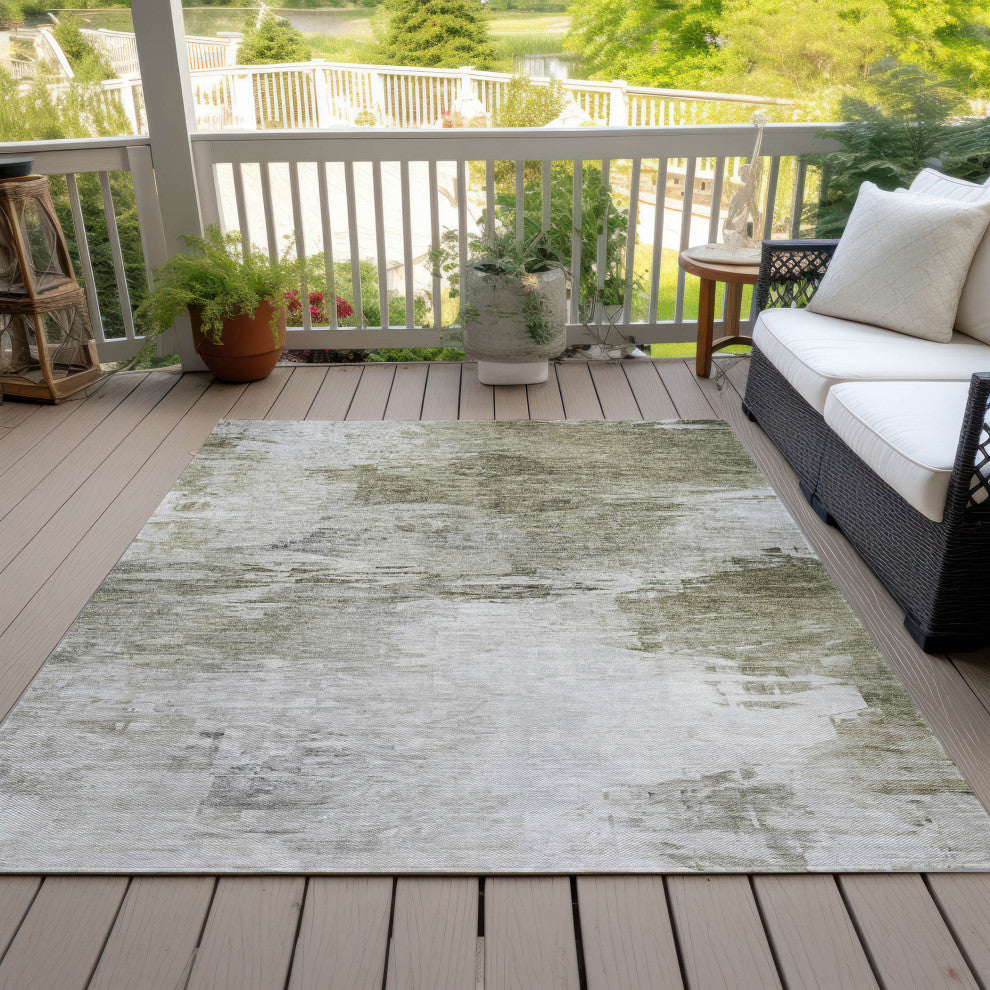 Machine Washable Indoor/Outdoor Chantille ACN595 Taupe 2'6" x 3'10" Rug