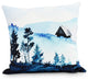 Over the Hills 20" Blue Holiday Print Decorative Throw Pillow