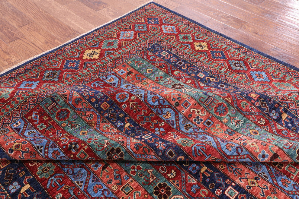 8' 0" X 9' 9" Persian Gabbeh Shall Hand Knotted Wool Rug Q5016
